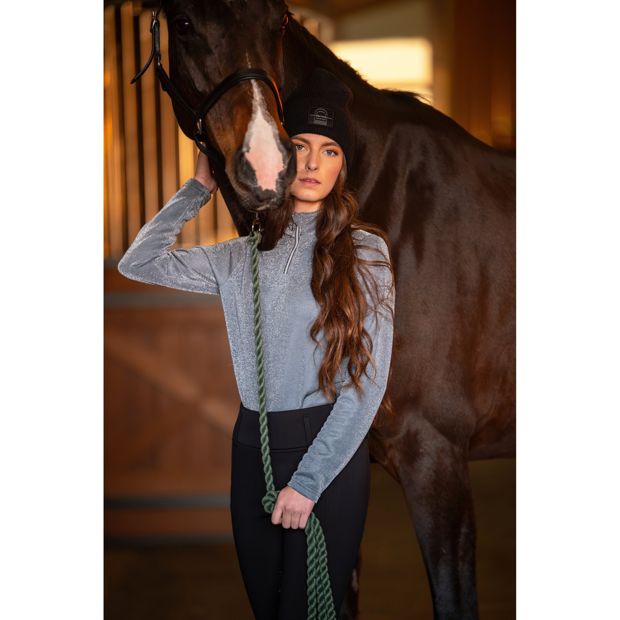 Equipage Shimmer långärmad ridskjorta med half-zip