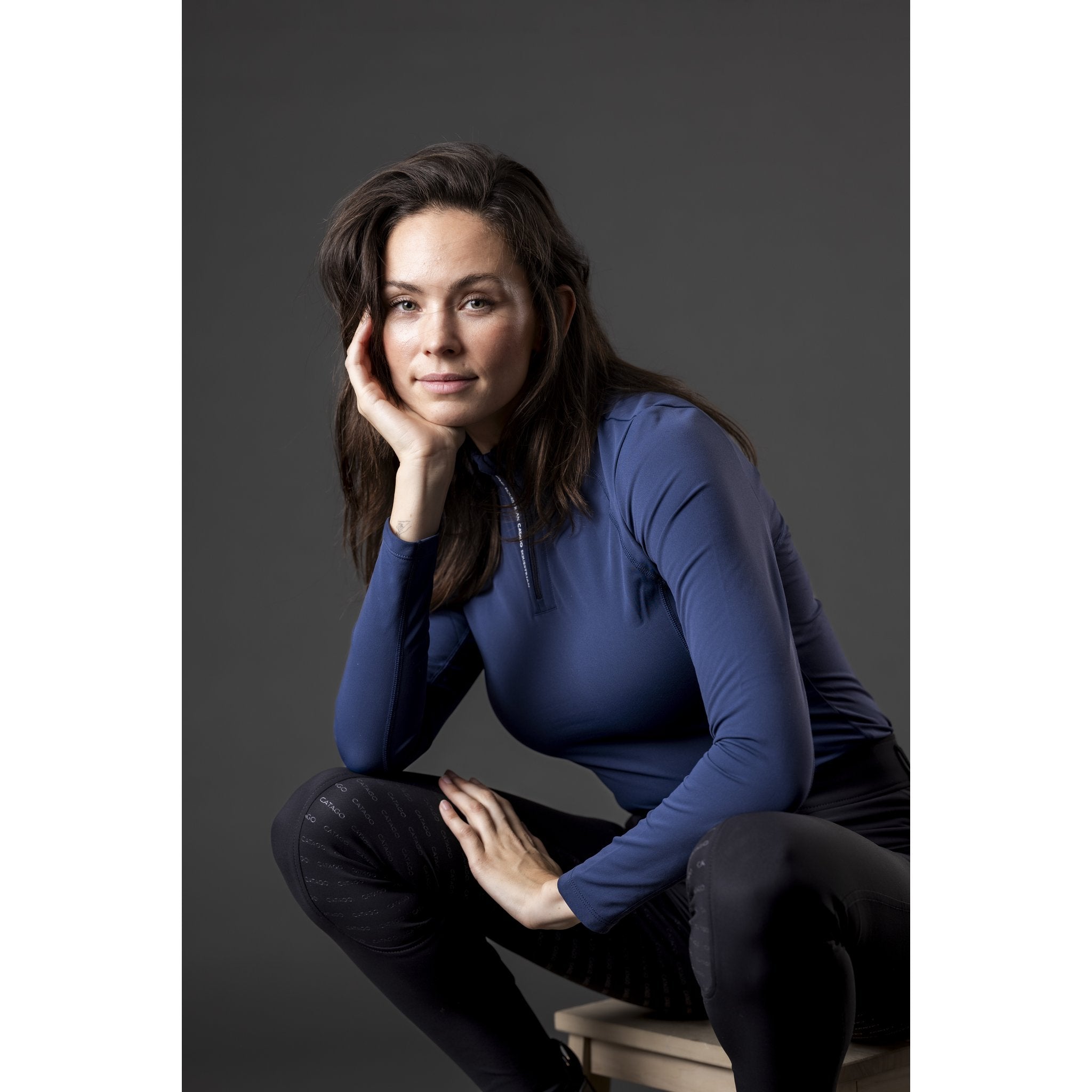 CATAGO Bree långärmad ridtröja med half-zip