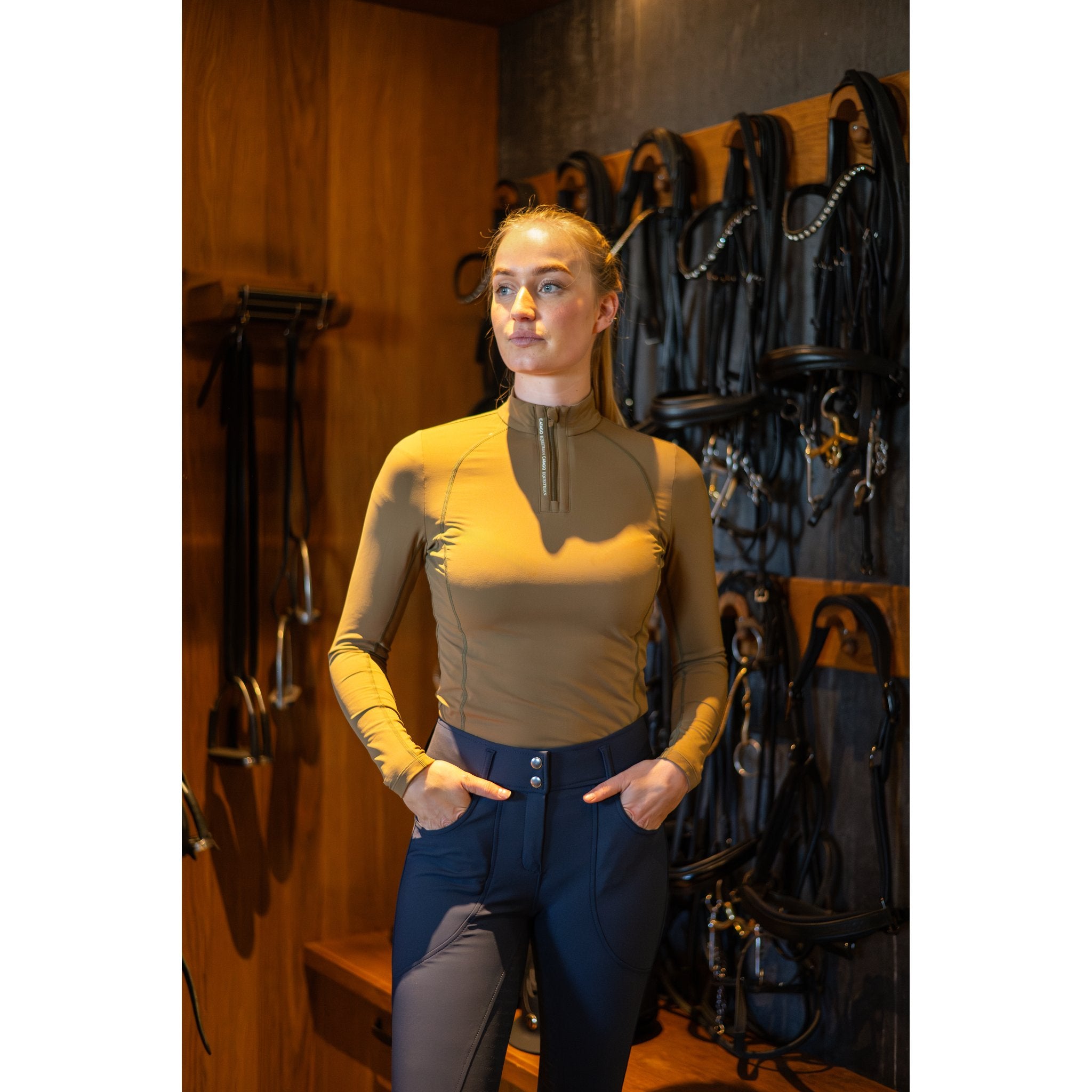 CATAGO Bree långärmad ridtröja med half-zip
