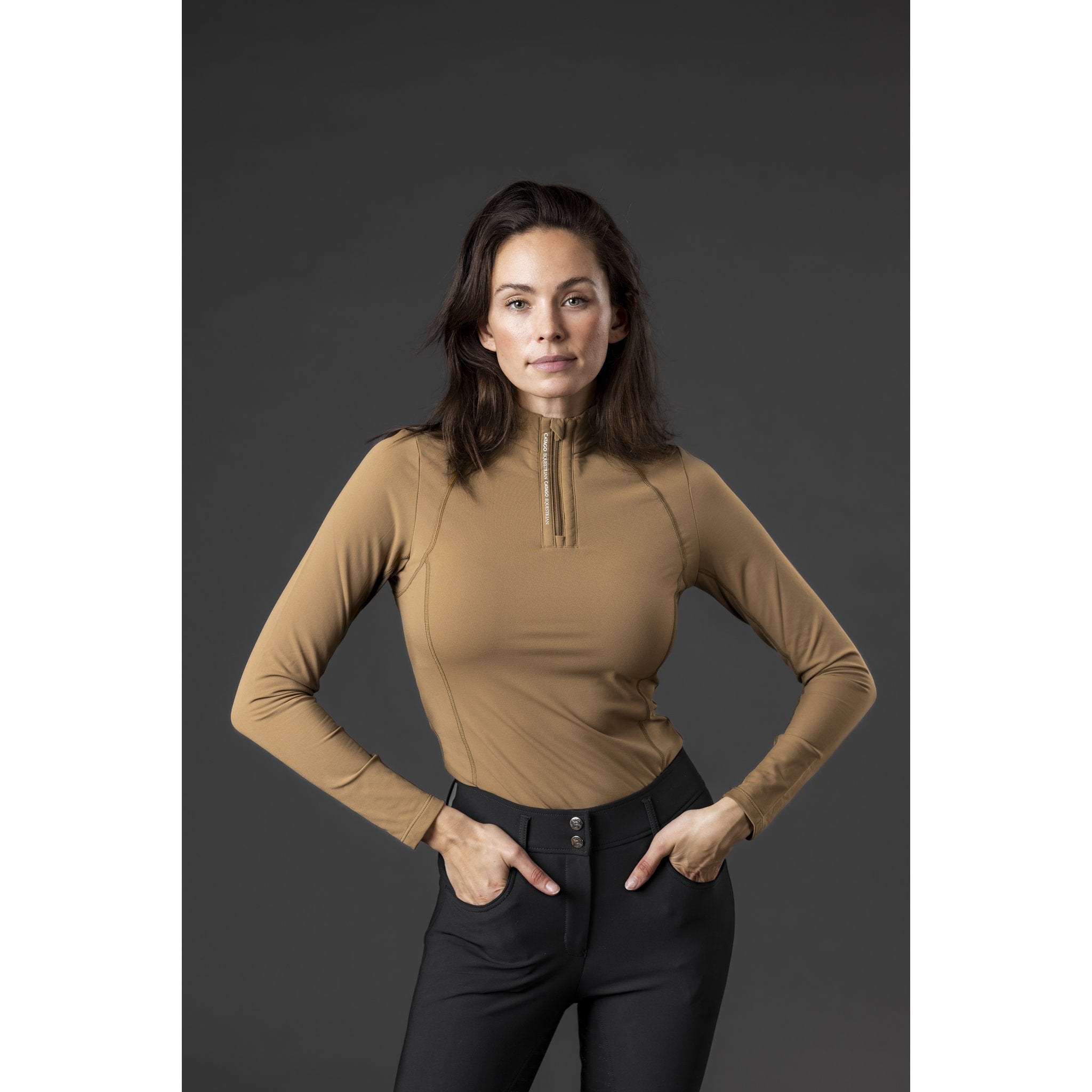 CATAGO Bree långärmad ridtröja med half-zip