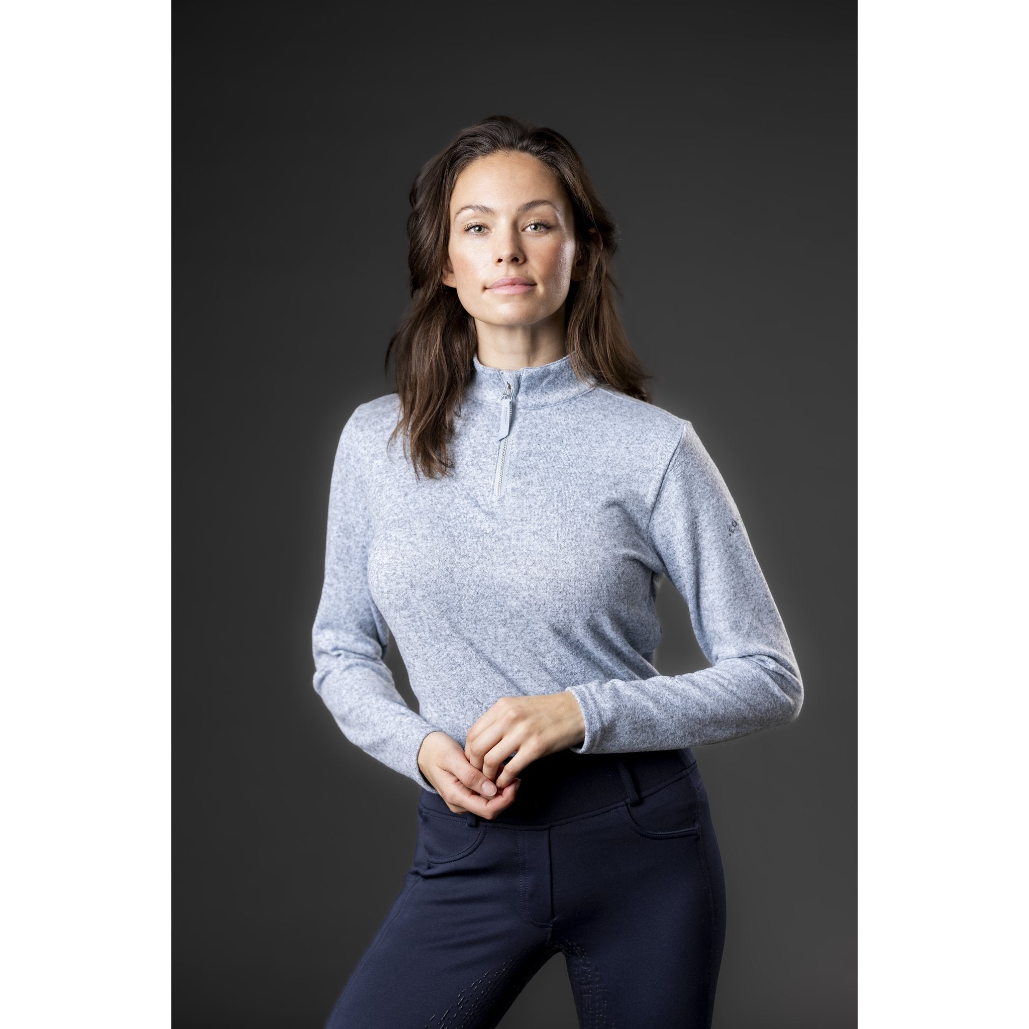 Equipage Stacey långärmad ridskjorta med half-zip