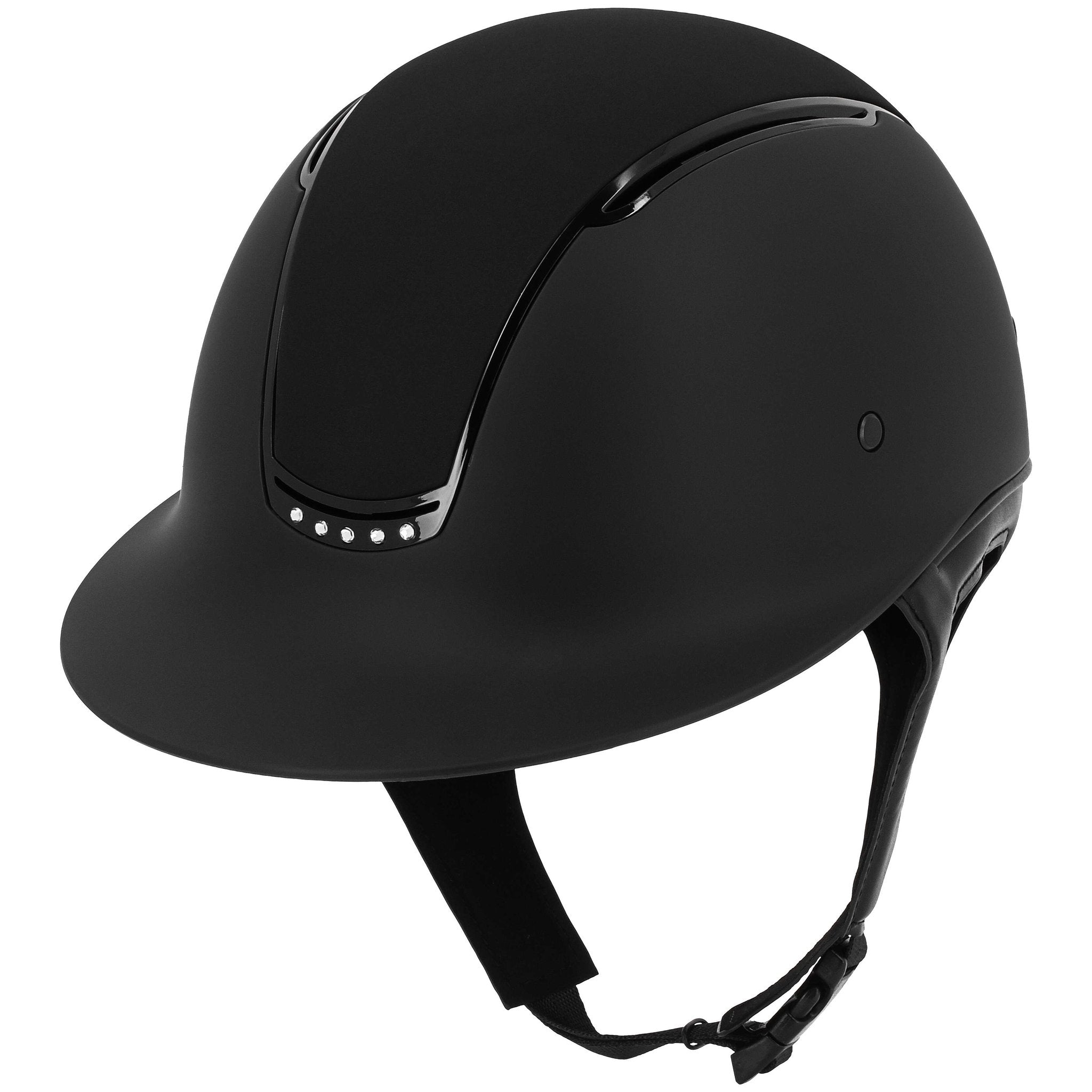 Equithème Soazy Ridhjälm med solskärm Glossy Black Rhinestones