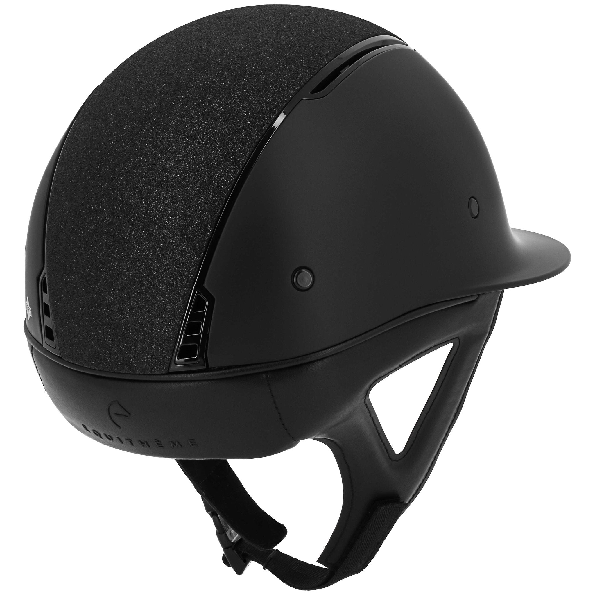 Equithème Soazy Ridhjälm med solskärm Glossy Black Crystal top
