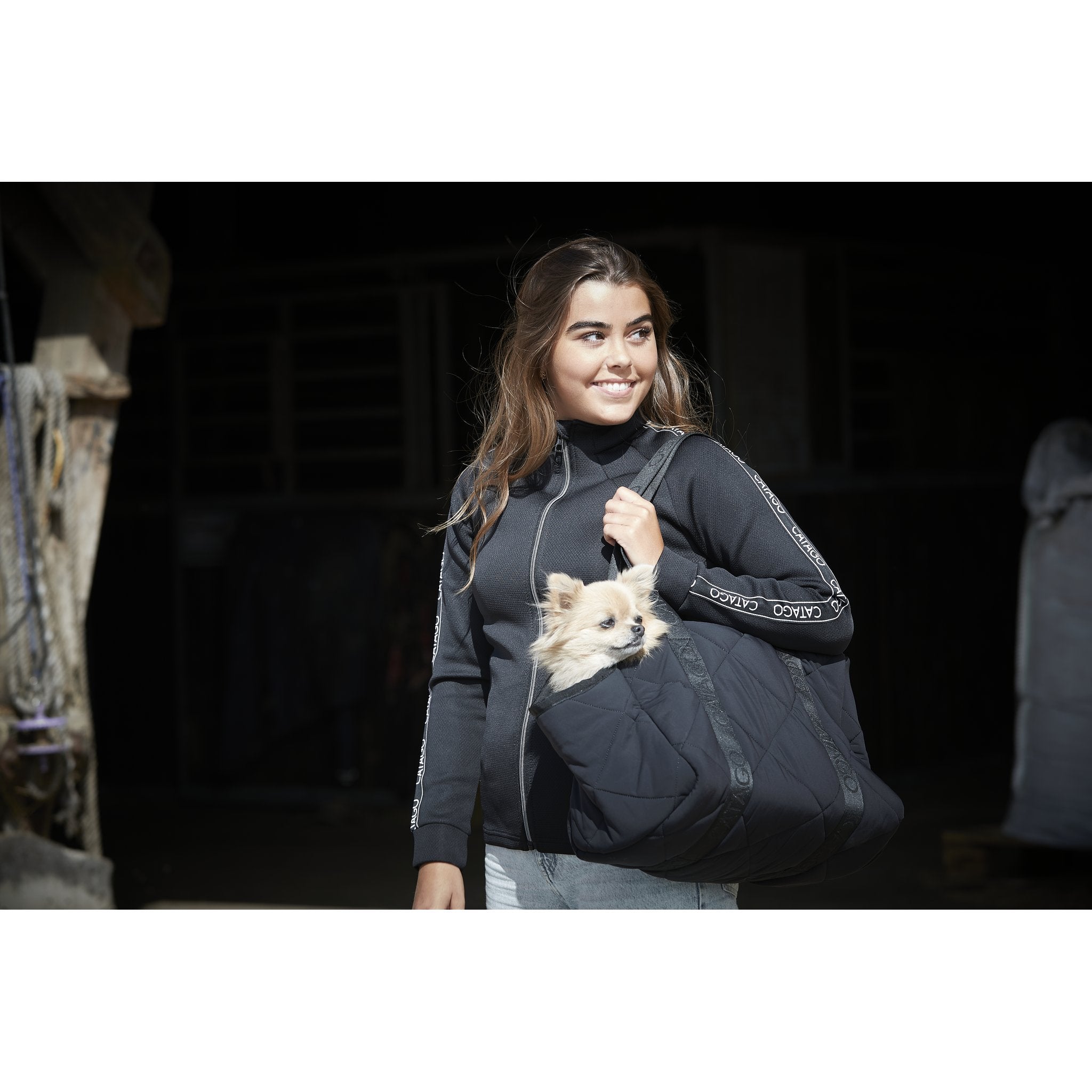CATAGO quilted dog carrier bag