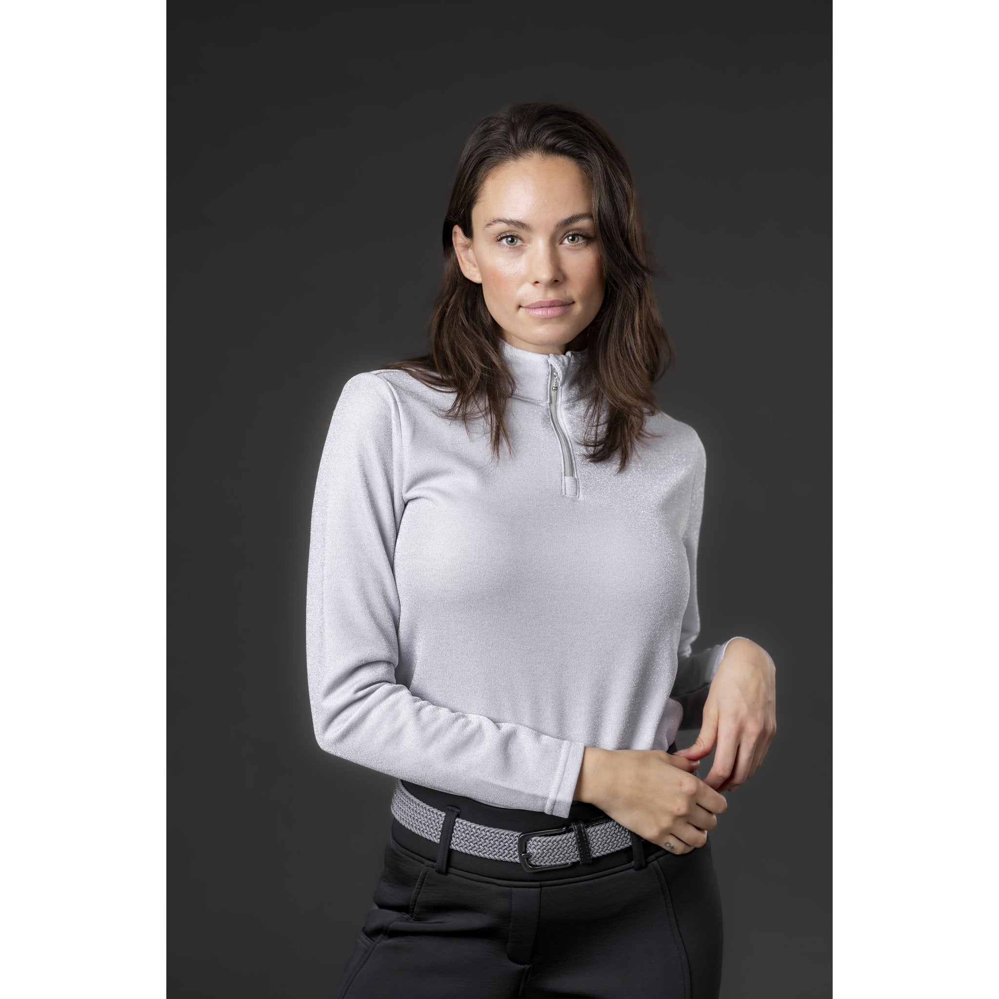 Equipage Shimmer långärmad ridskjorta med half-zip