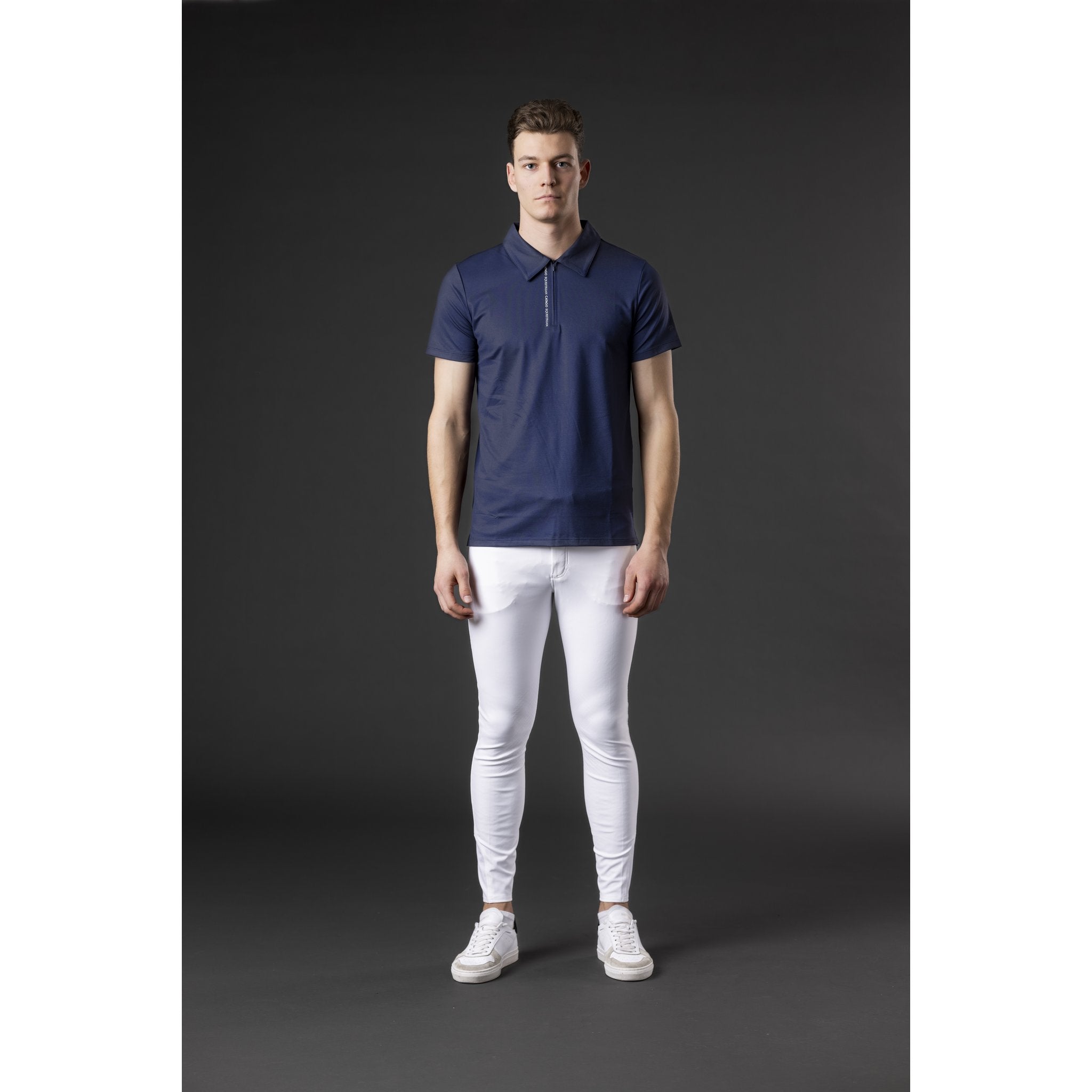 CATAGO MEN Nathan zip polo kortärmad ridskjorta