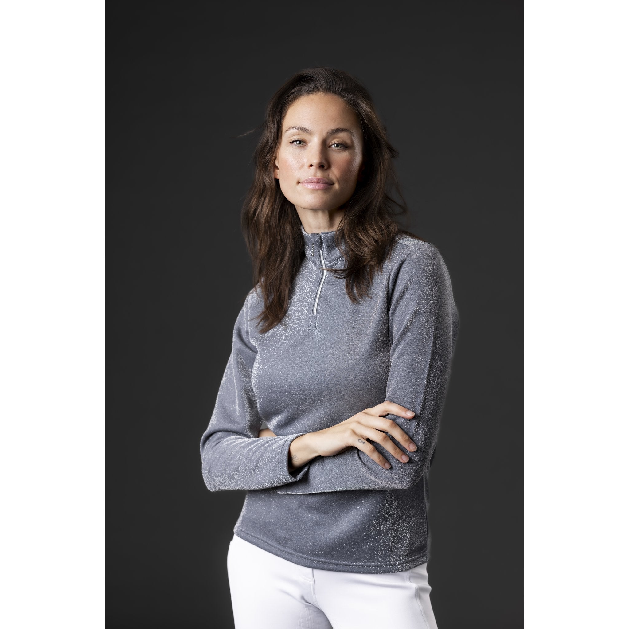 Equipage Shimmer långärmad ridskjorta med half-zip